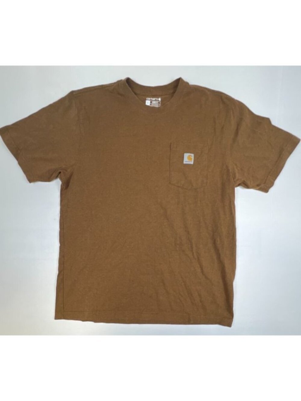 Carhartt Men Large L Brown K87 Workwear Loose Fit Pocket T-Shirt Cotton Blend